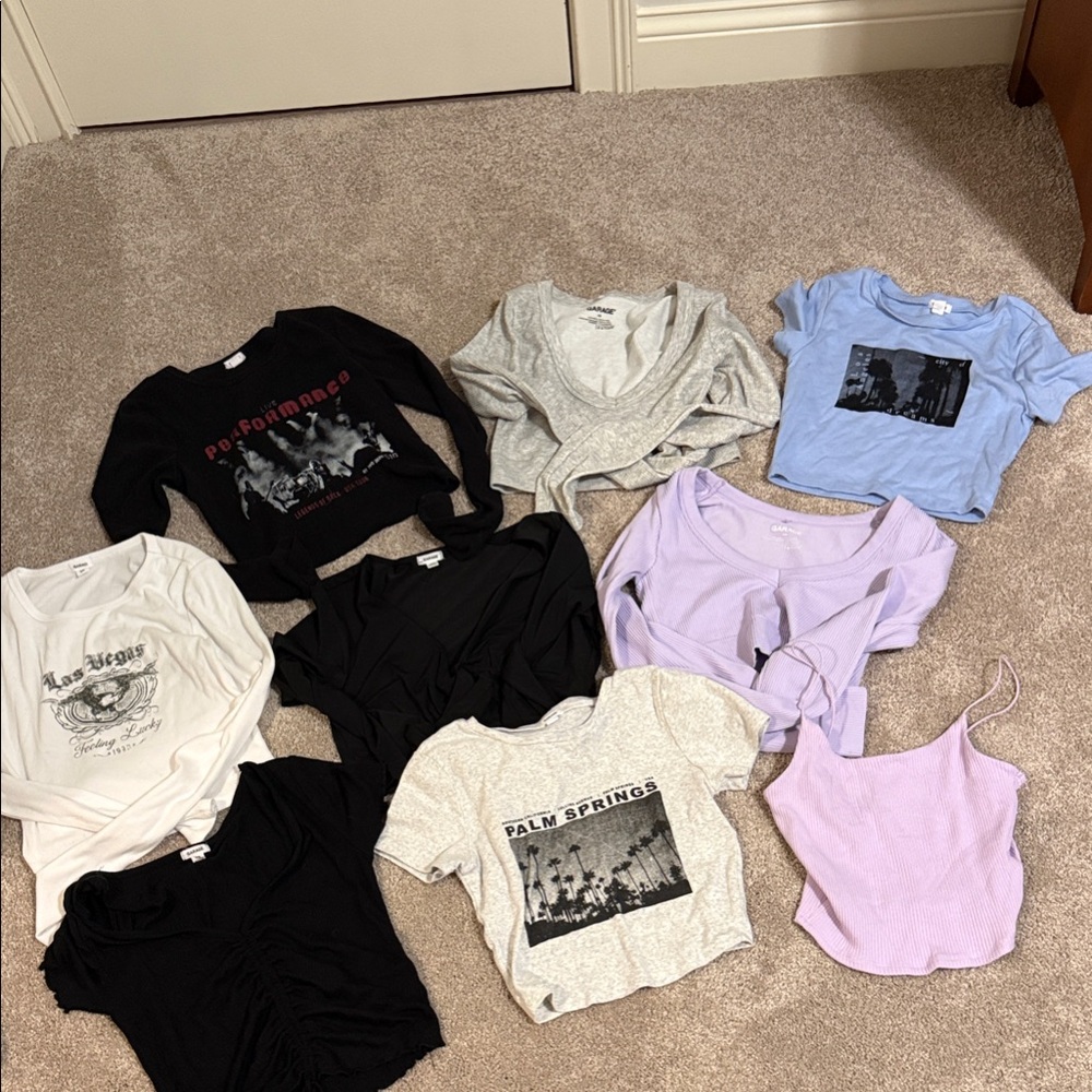 Garage Tops - Black, Gray, White, Purple